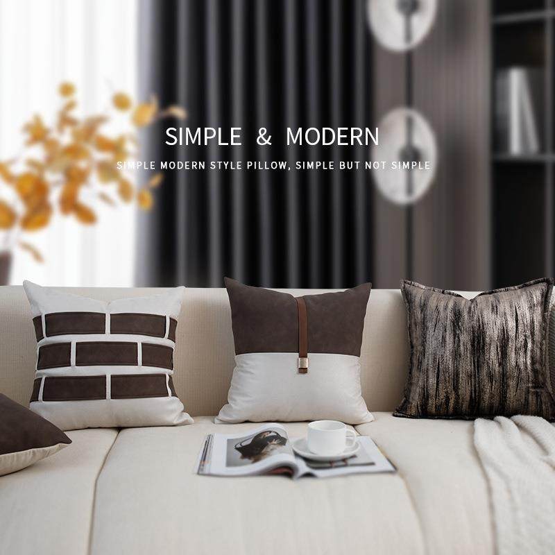 简约轻奢别墅客厅沙发抱枕套样板间床头高级咖金软装靠垫腰枕