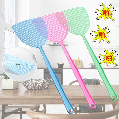 Extended Handle Plastic Fly Swatter for Home Use in Summer -