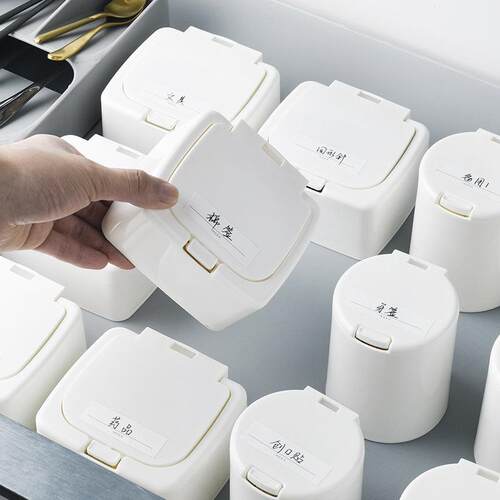 Mini Lidded Storage Box, Plastic Desktop Organizer for Offic