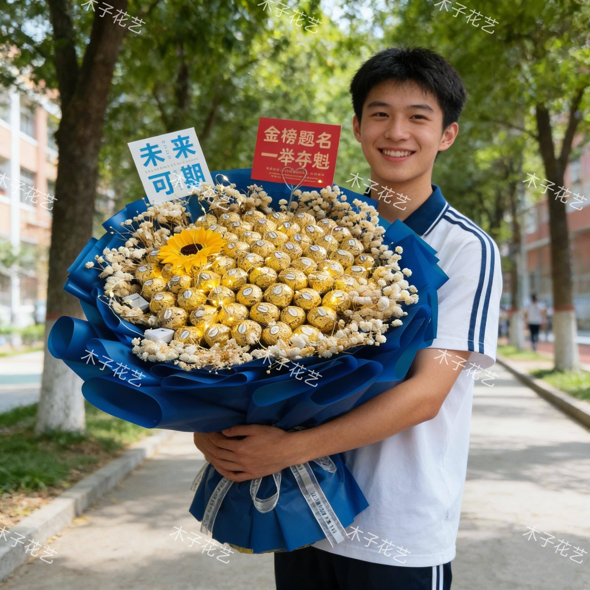 新疆包邮巧克力花束成品玫瑰花创意生日礼物情人节糖果零食花束毕