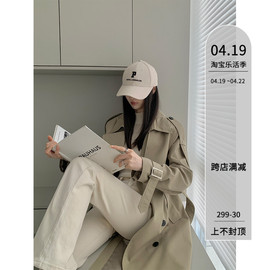 PAPERLLL辛间风衣外套女2024春秋磨毛高级感ins卡其宽松大衣