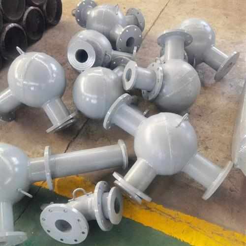 双金属耐磨球形三通 陶瓷复合耐磨球体弯头气力输灰铸造管道管件