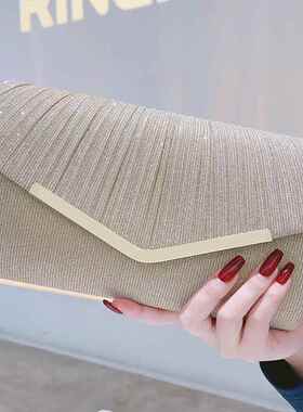 潮牌韩版宴会配晚礼服晚宴手拿包女穿旗袍小包包名媛晚会晚装手包