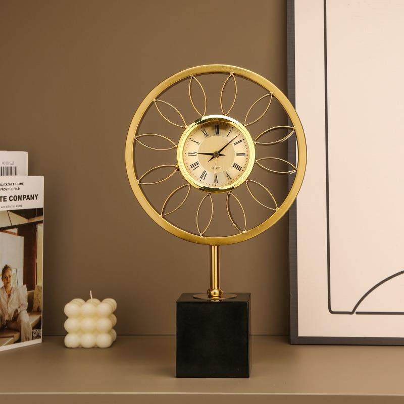 现代简约座钟客厅钟表摆件家用时尚机械时钟摆放创意个性家居台钟