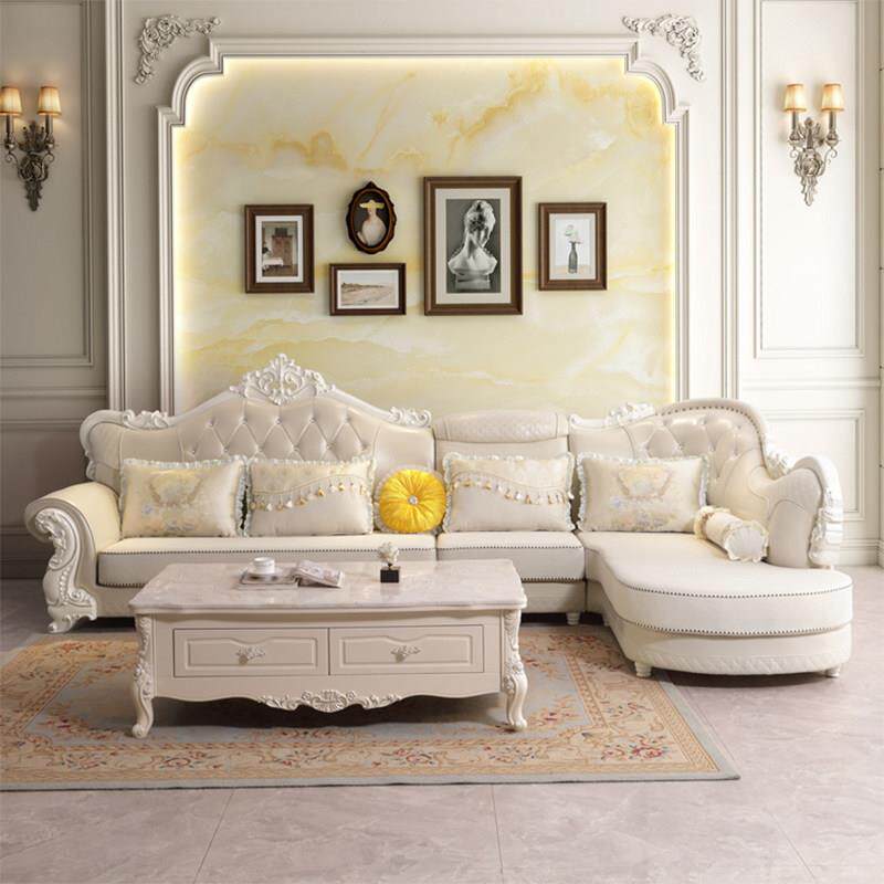 欧式布艺沙发客厅贵妃转角组合大小户型高端简欧科技布沙发可拆洗