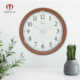 通元 简约圆形木色挂钟客厅带灯挂墙钟表光敏感应夜间照明时钟静音