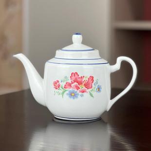 陶瓷家用耐高温大小容量茶壶餐厅客厅办公室带过滤孔老式瓷壶