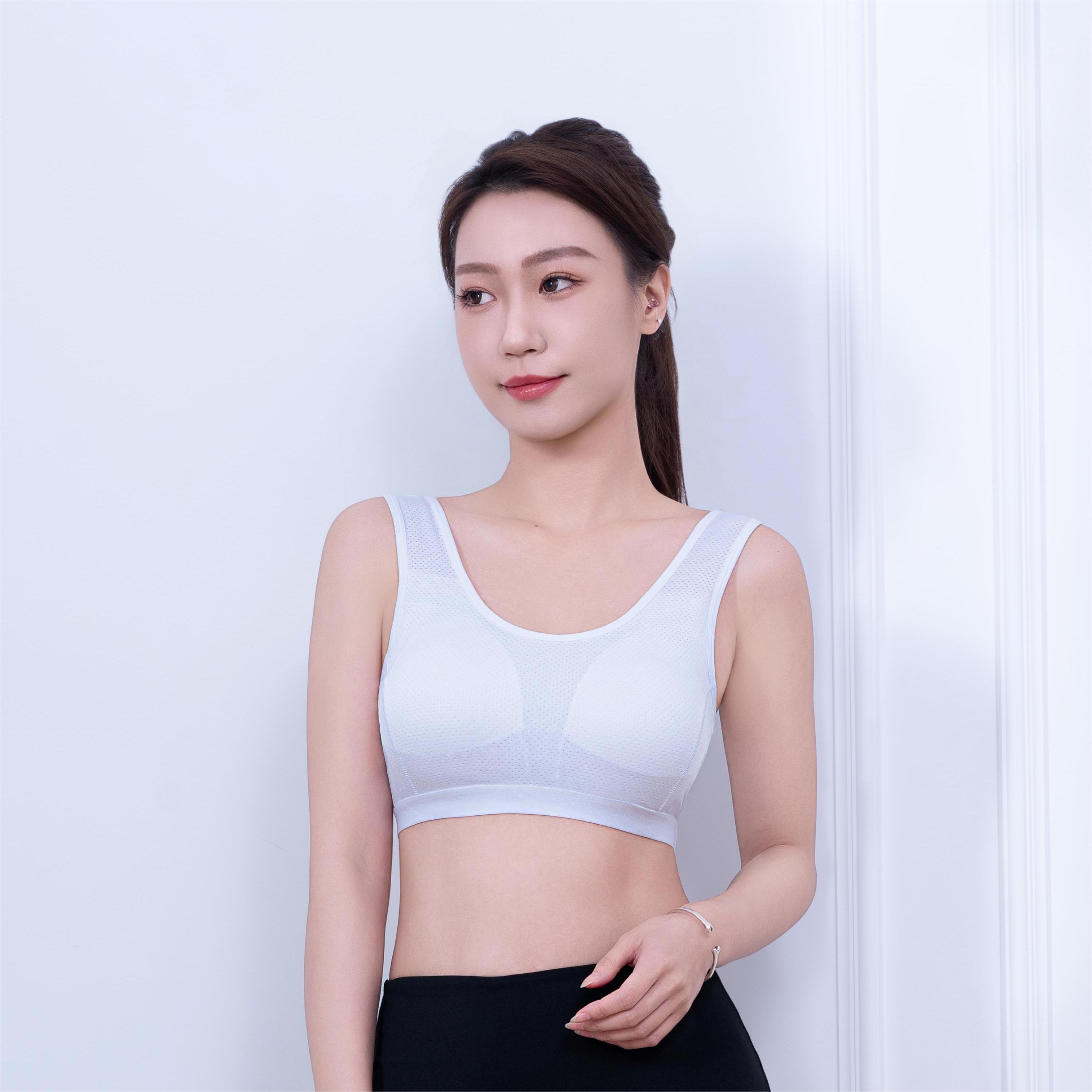 温代诗 透气网眼布背心式文胸热卖款直立棉罩杯女士内衣ANB6768-2