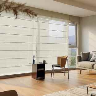 电动窗帘罗马帘亚麻书房客厅办公室遮光智能升降帘卷帘小红书同款