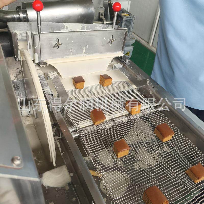 水果蛋糕果酱涂层机 巧克力涂层冷却生产线 一体式制冷机安装方便