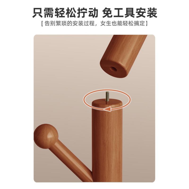 实木衣立RYV帽架落衣地衣架客家用卧室树形挂衣杆厅角落式挂架子