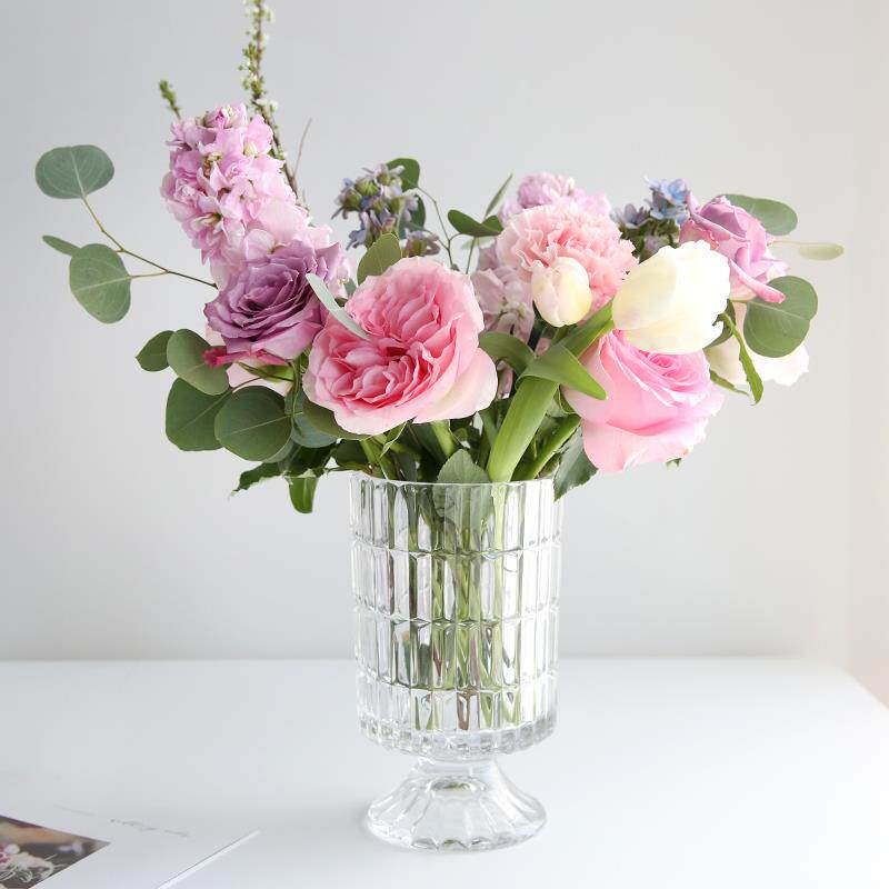 正品璀璨视玻璃花瓶轻摆件美式客厅餐插花欧式桌电柜摆设家奢居装