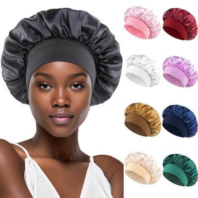 sleep hat Large Satin Bonnet Hair Wrap Silk Cap浴睡帽护发女