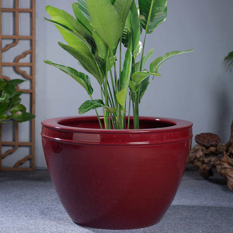 大号景德镇陶瓷加厚花盆手工陶瓷铁树大果树荷花睡莲养鱼种树盆