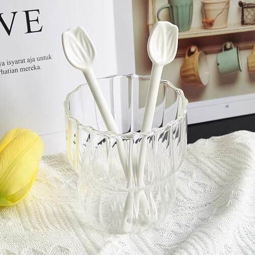 高档勺子精致漂亮搅拌勺商用便捷甜品成人陶瓷咖啡长柄勺家用汤匙