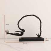 办公室书房卧室简约复古摆件金属家居装 客厅茶几桌面 饰人物新中式