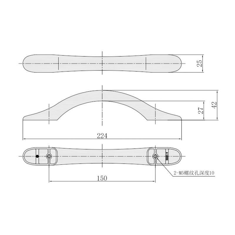 A-1823S镜面抛光不锈钢拉手重型柜门工业设备抽屉把手弧形图片