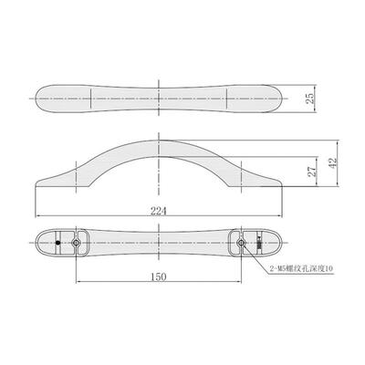 A-1823S镜面抛光不锈钢拉手重型柜门工业设备抽屉把手弧形