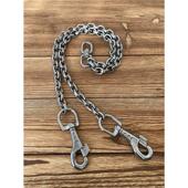 一拖二牵引绳304不锈钢双头遛狗绳牵狗链子小中大型猛犬防咬拴狗