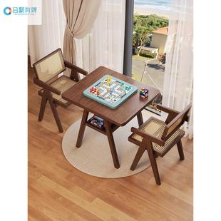 网红闲二阳台休小桌椅三件全套木一桌椅家用茶桌家庭组TEO合实小