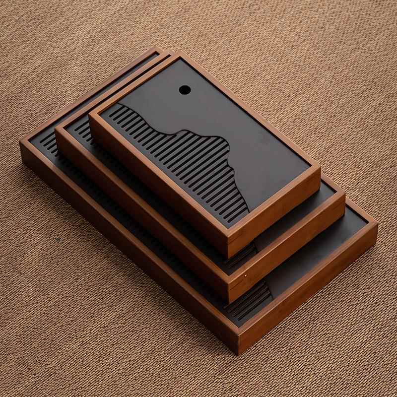 竹制小茶盘方形干泡盘小号中式迷你储水式托盘茶海台功夫茶具茶道