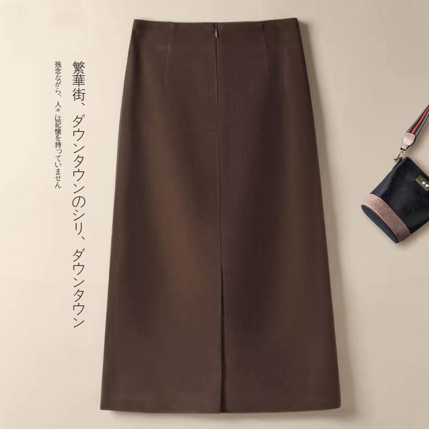 蓓罗拉包臀裙女2026春新款其实高腰开叉半身裙显瘦收腰直筒A字裙
