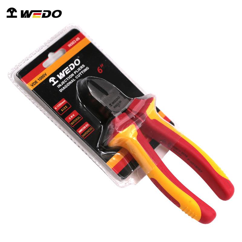 WEDO 维度IN503绝缘注塑德式斜口钳偏口钳偏嘴钳子压线钳斜口剪钳