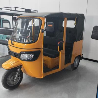 搭载6个乘客嘟嘟车载客电动三轮车双排多人载客景区观光车