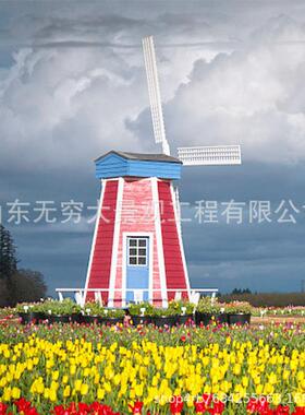 景区景点花海原zjp1008网红引流道具防腐木荷大型兰电动旋草转风
