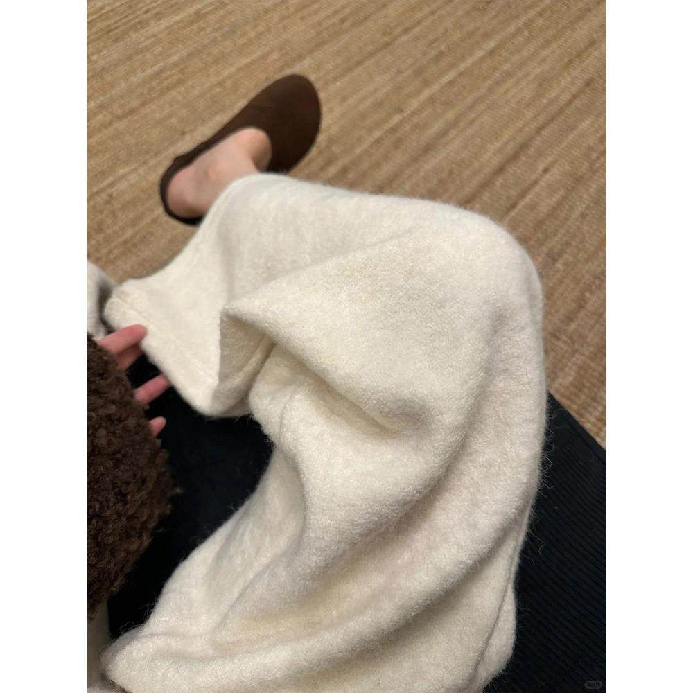 米白色加绒羊毛阔腿裤女秋冬2025新款小个子高腰糯米裤垂坠感软糯,女装/女士精品,休闲裤,淘宝优惠券,粉丝福利购,淘宝优惠卷