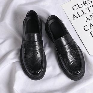 皮鞋 正装 黑春商务闲英伦软底男鞋 色韩版 真皮结休婚新郎 正品 季 男士