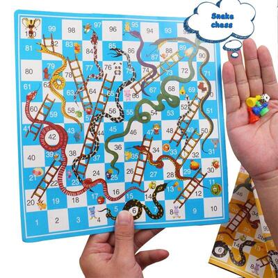 Board Game Snake Ladder Flight Chess Educational Toys Kids P