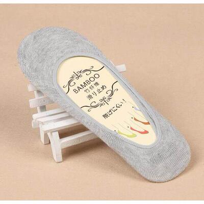 5pairs women boat non-slip invisible no show bamboo socks0