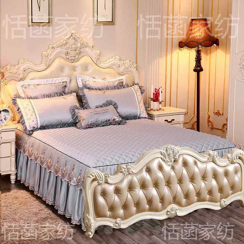 A9F7597MHH三单L欧式两无床尾床裙件套边无尾床罩件公主床盖裙边