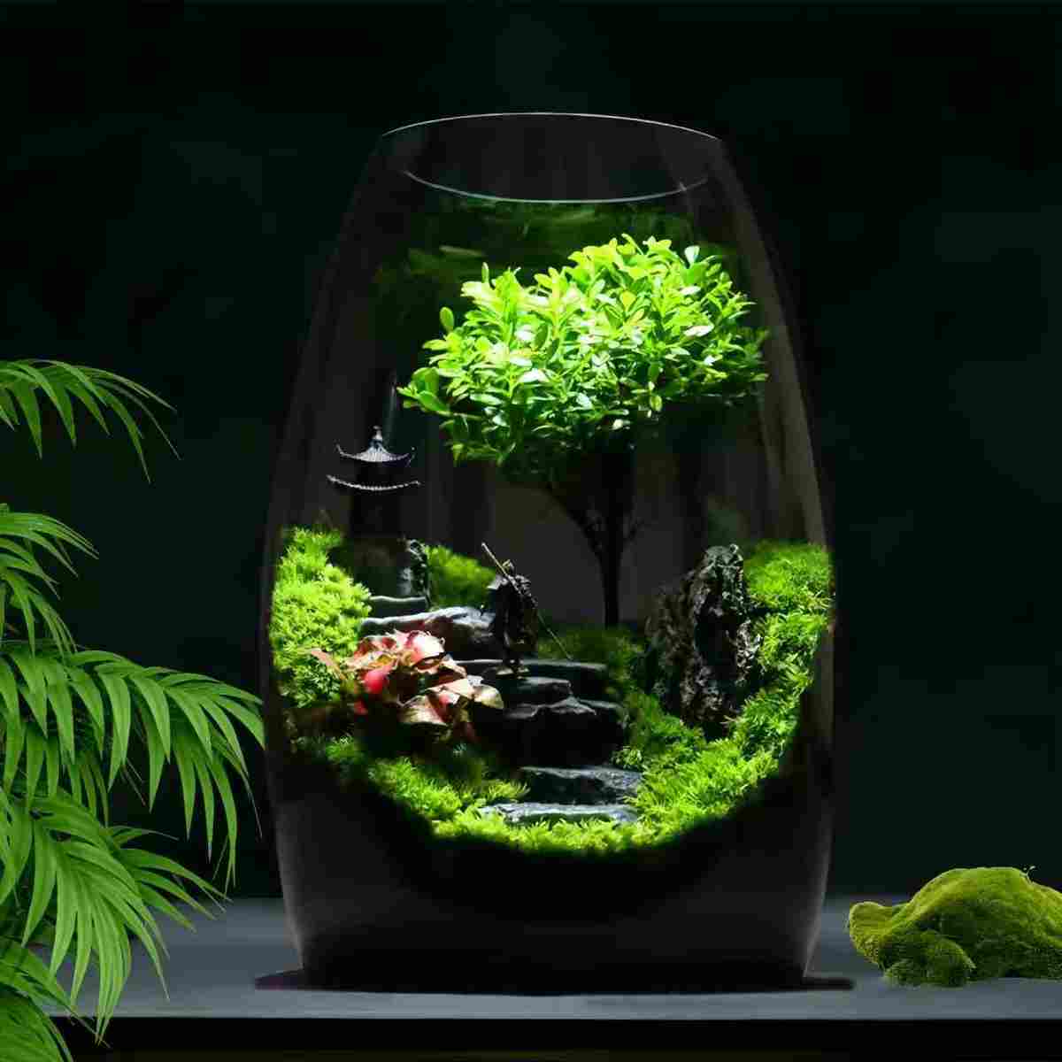 苔藓微景观生态瓶玻璃造景植物盆景办公室桌面diy盆栽装饰小摆件