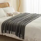 北欧风复古针织毯民宿床尾装 饰毯床搭轻奢午睡毯披肩盖毯沙发毯子