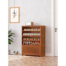 高档鞋柜家用款门口入户收纳楼柜鞋架子道带门简易防尘小窄新实木