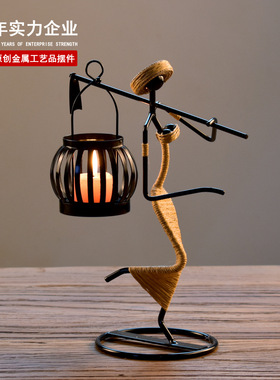 装饰品居家典雅铁艺灯笼装饰摆件