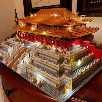 太和殿兼容益智榫卯积木玩具益智拼装拼图3d立体中国风古建筑模型