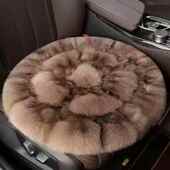 冬季 防滑 新汽车垫狐狸630毛加厚暖圆形坐垫三保件套坐直发款