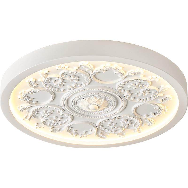 法式奶油风吸顶灯现代简约圆形艺术设计感主卧室餐厅灯原木风灯具,家装灯饰光源,智能吸顶灯,淘宝优惠券,粉丝福利购,淘宝优惠卷