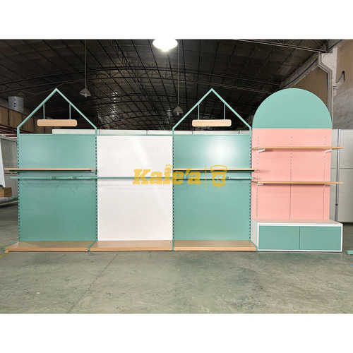 定制童装店展示架落地式侧挂衣架房子造型衣服陈列架儿童服装货架