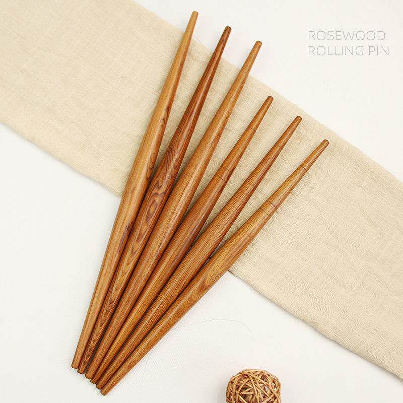 喜家德紫檀高密度擀皮实木两头尖厨具擀水饺皮酸枝木鱼肚擀面 面