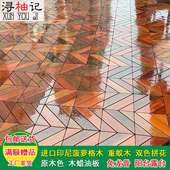 户外地板免龙骨实木重蚁木印尼菠萝格鱼骨拼防水防腐室外露台地板