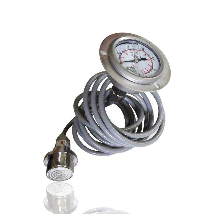 锅炉用毛细管耐高温充油压力表全钢304轴向带前边YNBF60ZT 0.6MPA