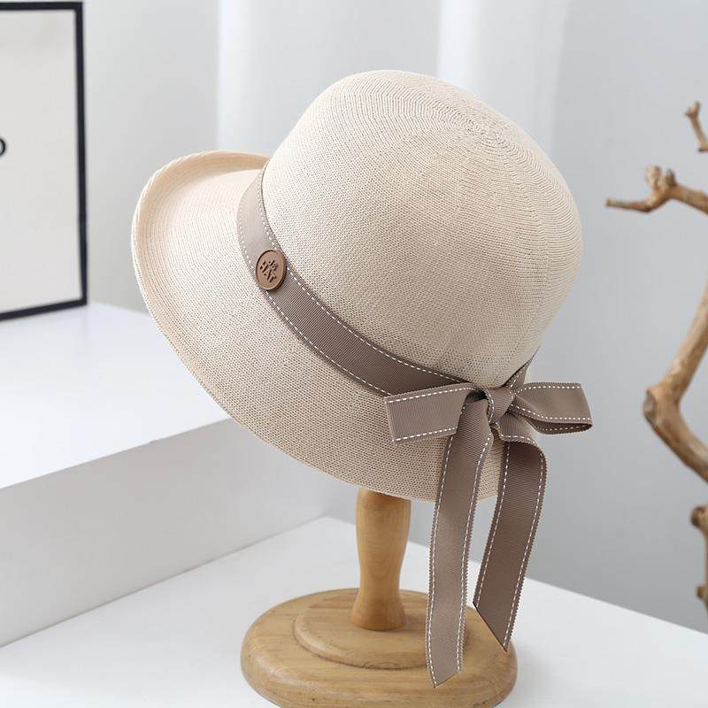 春季渔夫帽女式旅游英式礼帽时尚休闲适合搭配日式针织面盆0103z
