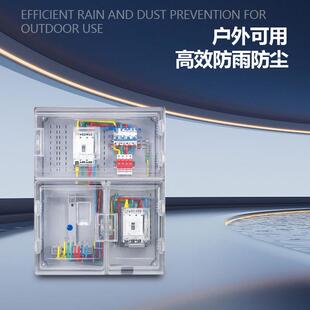 南网费控三塑一表动力式明电相表箱家用料户透外PC+三相一表ABS电