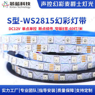 户外发光字S型2815幻彩灯带断点续传内置ic线型灯led灯带氛围灯条