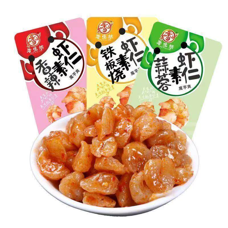 &香生坊素虾仁24g麻酱蒜蓉味香辣魔芋爽素肉制品即食怀旧零食小吃
