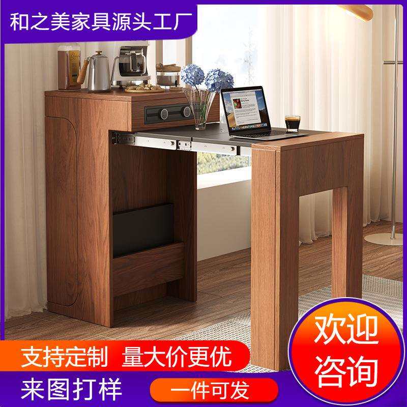 小户型迷你可伸缩餐桌椅边柜一体现代简约省空间长方形家用饭桌子